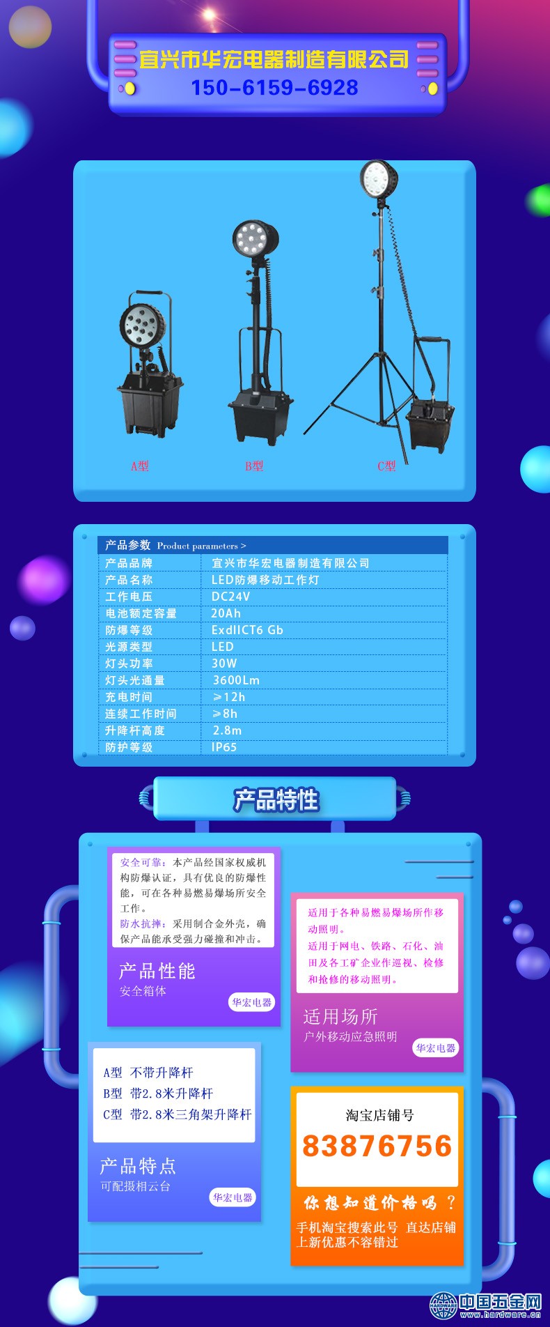 HBD330 防爆工作灯 详情图