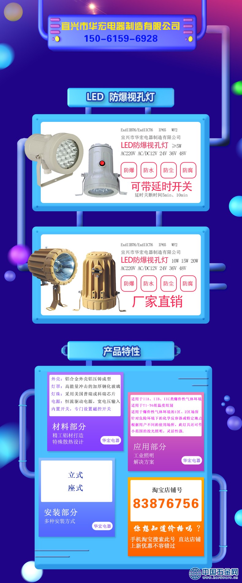 HBBS LED防爆视孔灯详情图