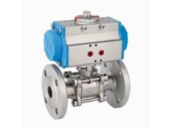 进口气动三片式法兰球阀图1