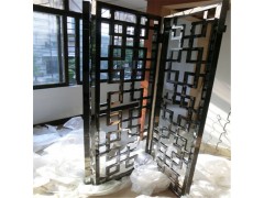 厂家定制折叠屏风 镜面黑钛304不锈钢屏风 折叠隔断屏风图1