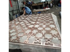 厂家直销红古铜中式屏风 304不锈钢书房装饰 定制仿古插屏图1