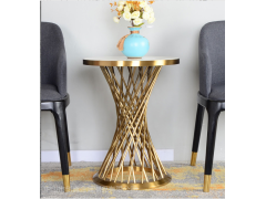 轻奢不锈钢边几 欧式大理石角几 沙发移动角几图1