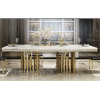 欧式钛金8人餐桌新古典不锈钢长方形餐桌