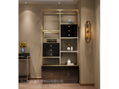 轻奢不锈钢书架 后现代简约落地置物架 客厅展示架图1