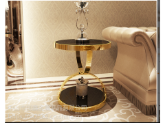 简约客厅不锈钢小茶几/卧室茶水边桌图1