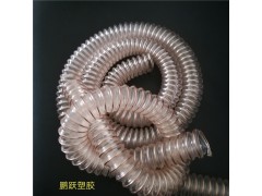 供应pu伸缩吸尘软管穆林耐磨防腐蚀食品级透明钢丝抽吸管图1