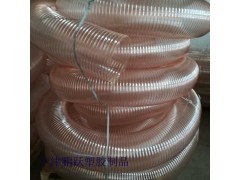 pu透明钢丝通风软管宁夏木工设备集尘除尘管耐高低温波纹管图1
