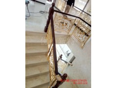 潜江古铜色拉丝楼梯 铝板雕刻楼梯护栏各种效果图1