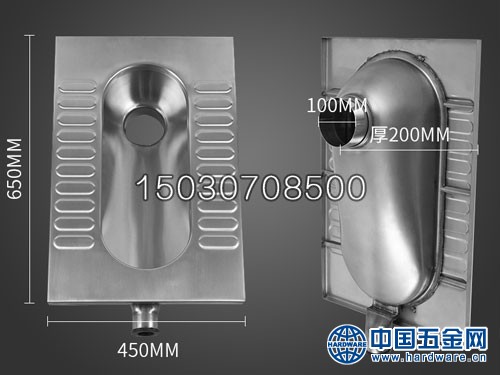 XKD-806不锈钢窄板蹲便器