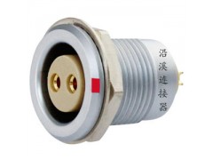 沿溪连接器2芯母插座 推拉自锁金属航空件电子接插件图1