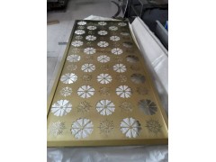 不锈钢拉丝镜面花格大堂隔断图1