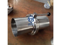 加长焊接蝶阀 卫生级手动蝶阀图1