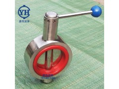 不锈钢手动蝶阀 对夹蝶阀图1