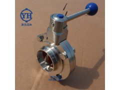 卫生级焊接蝶阀 不锈钢手动蝶阀图1