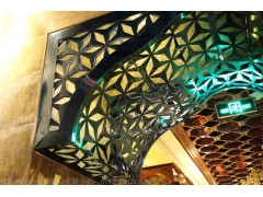 不锈钢屏风定制花格镂空玄关隔断 酒店KTV客厅中式屏风隔断图1