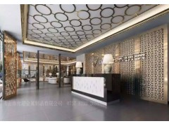 简约餐厅镂空屏风客厅玄关落地式屏风酒吧办公室隔断铁艺座屏定制图1