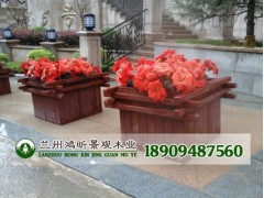 甘肃防腐木花箱景观木花坛厂家图1