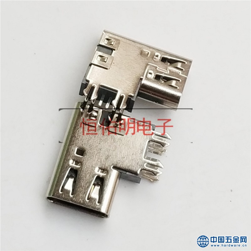 Type-c 6P侧插母座 侧立式90度 加高垫高 简易插座