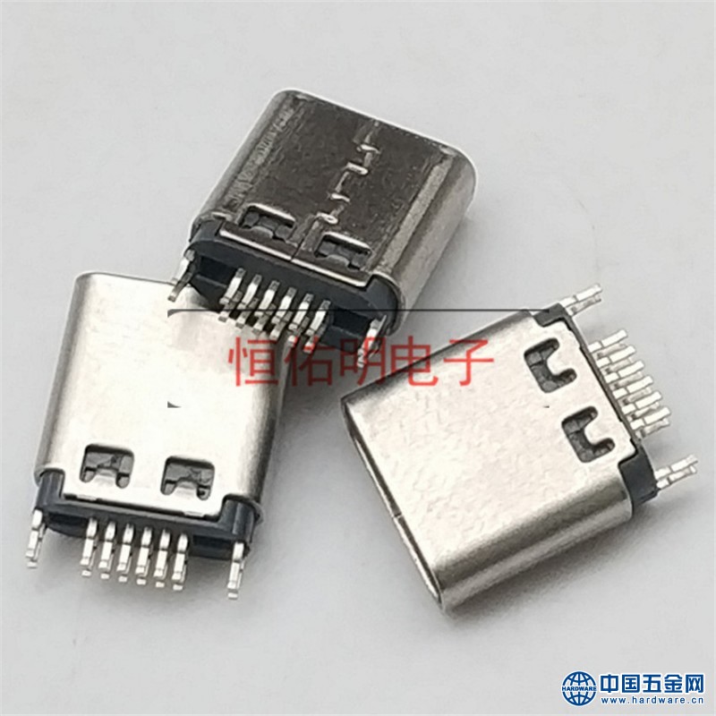 Type-c 16P夹板母座 夹板0.6mm 短体9.3mm插板