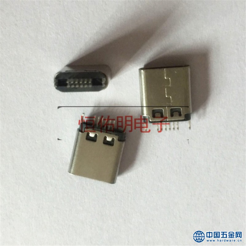 Type-c 16P夹板母座 夹板0.8 简易母座 长度9.7mm