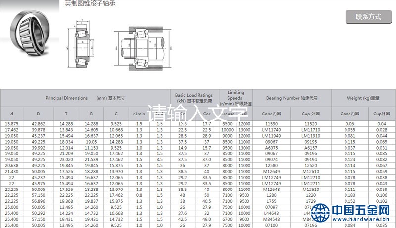 英制圆锥滚子轴承_副本