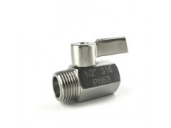 食品级 不锈钢内外牙迷你球阀，M/F丝扣球阀，304球阀开关图1