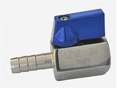 软管接头球阀 不锈钢宝塔接头转内牙迷你球阀，内牙皮接球阀图1