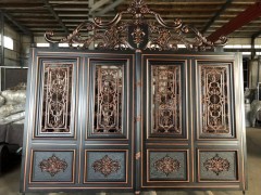 别墅铝艺高档拉丝庭院大门图1