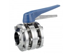 重庆D61F-16P卫生级不锈钢三片式焊接蝶阀 厂家直销图1