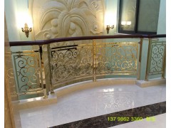 新曼 欧式酒店楼梯护栏 别墅室内定制铝艺楼梯扶手护栏厂家图1