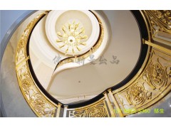 武汉别墅楼梯完工铜艺楼梯栏杆实景图图1