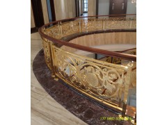 整体铜艺板雕刻旋转楼梯护栏图1