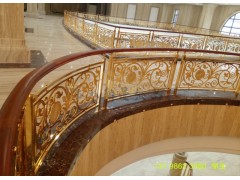 上海铜艺楼梯 铝艺护栏 雕花楼梯扶手玫瑰花式图1