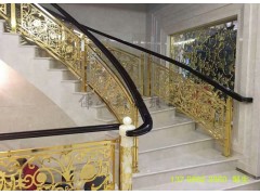 沧州铝艺镜面玫瑰金护栏 古铜镶花护栏图1