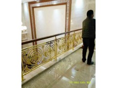 佛山铝现艺雕花栏杆 欧式豪华别墅大厅楼梯铜艺旋转栏杆图1
