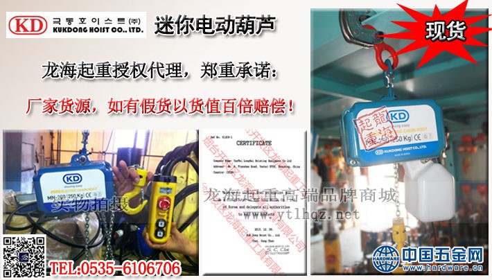 KD迷你环链电动葫芦案例