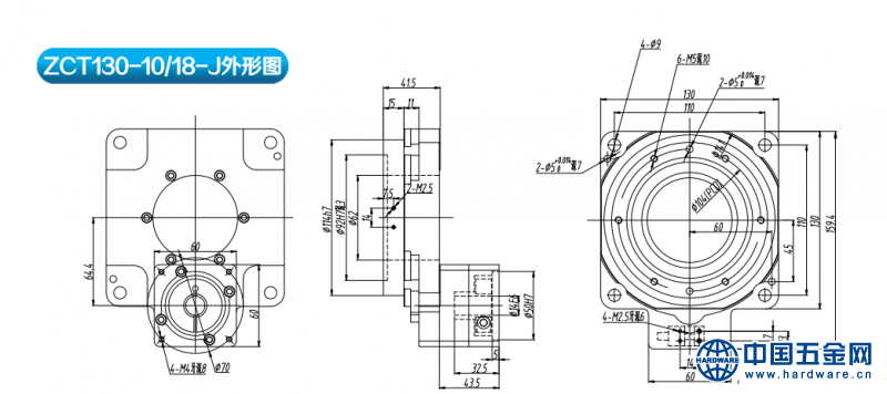 中空旋转平台130图纸