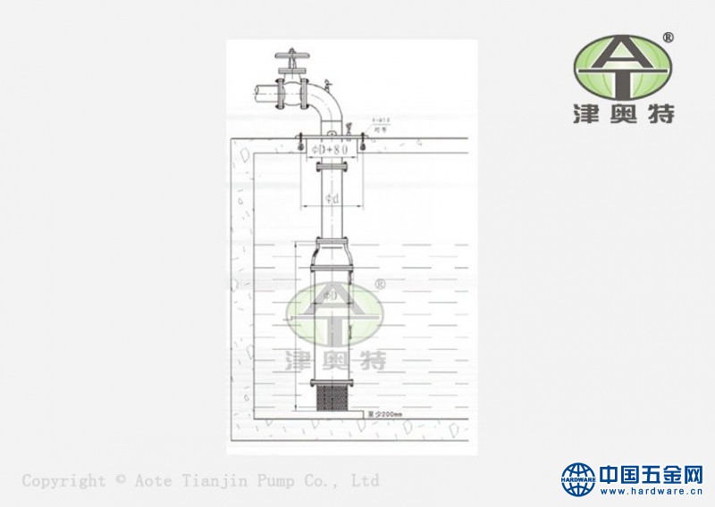 下吸式潜水泵安装示意图