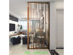 江西玫瑰金款不锈钢镂空屏风家居隔断图1