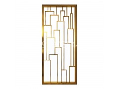 客厅拉丝玫瑰金不锈钢屏风加工图1