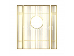 不锈钢拉丝钛金屏风图1