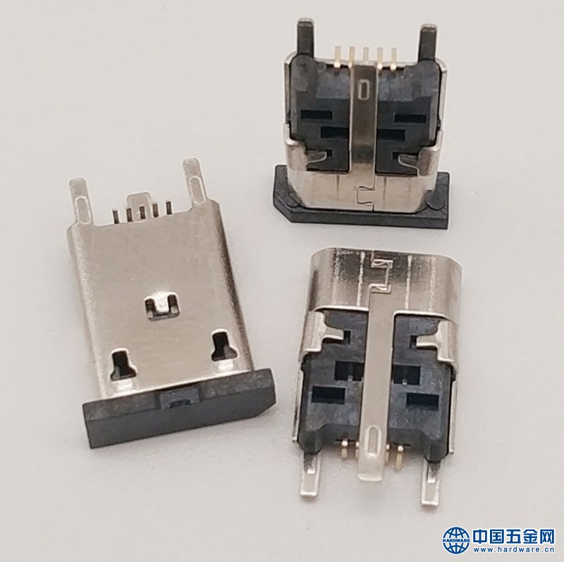 MICRO 5P 立贴母座 直立式贴板 贴片SMT 加长10.0mm 10.5mm