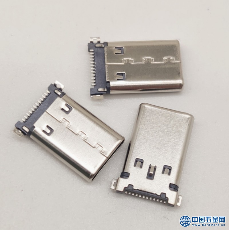 Type-c 12P公头 两脚四脚 单排贴片SMT 贴板插头