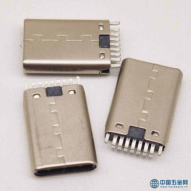 Type-c 14P夹板公头 铆合式插头 可带板 接地脚 加长 K脚 超薄