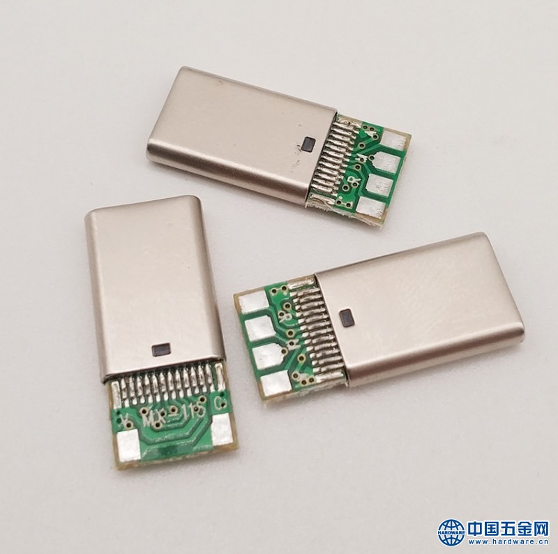 USB Type-c 超薄公头 加长型插头 外露12.5MM 无缝拉伸式 带板