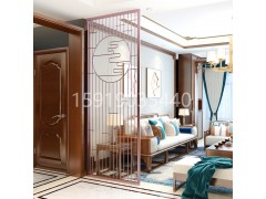 售楼部室内彩色不锈钢屏风图1