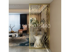 售楼部新中式不锈钢屏风图1