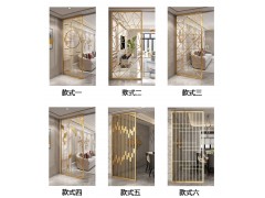 家装玄关夹丝玻璃不锈钢屏风图1