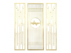 镂空雕花不锈钢屏风背景墙图1