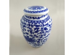 中号青花陶瓷茶叶罐  定制款陶瓷茶叶罐图1